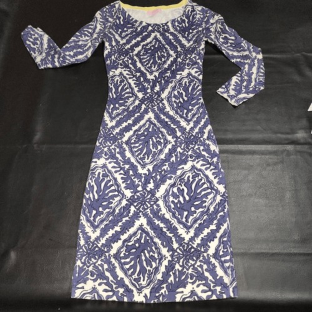 Lilly‎ Pulitzer Womens Navy Blue Reef Madness Hannah Sweater Dress XS